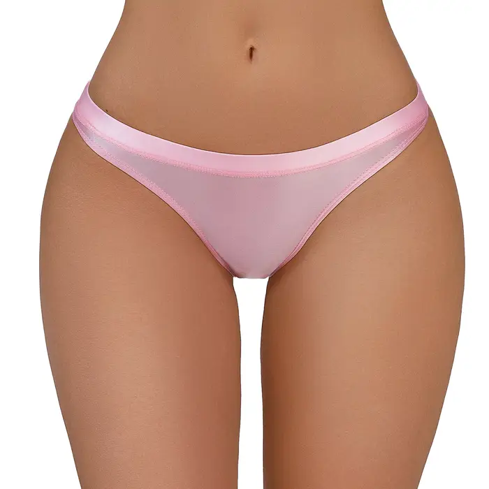 Culotte Brillante Transparente Polyester Femme String Taille Basse Décoration Appliques Occasions Spéciales Séduction Subtile