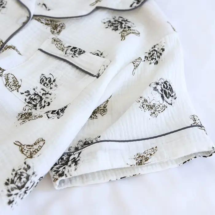 Dámske bavlnené nočné pyžamo s krátkym rukávom, veľkosť M L XL, štýlové a pohodlné pre domáce a letné noci jeseň