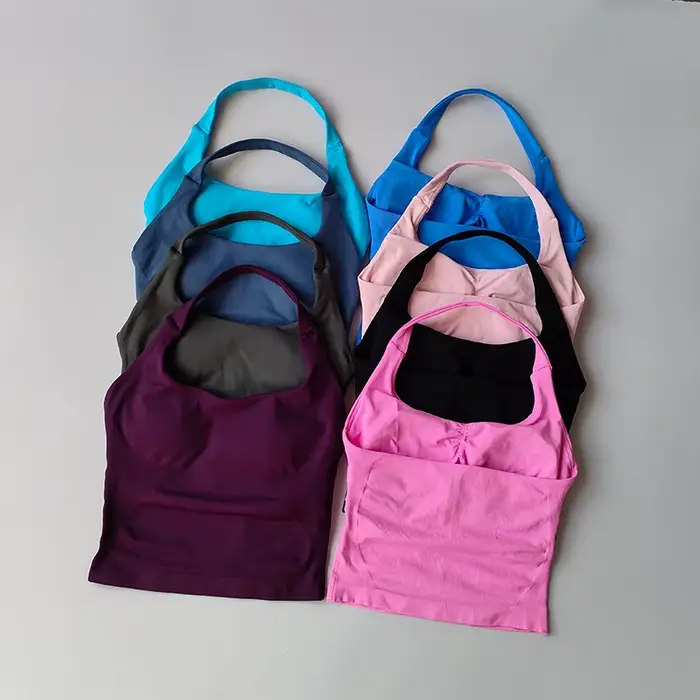 Dámska bezšvová športová podprsenka, Cross Back, Polyester, Rýchle sušenie, Fitness, Jóga, Beh, Štýlový športový tréning
