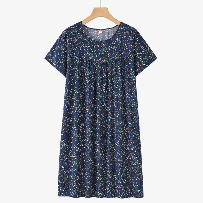 Nouvelle chemise de nuit à manches courtes pour femmes d'âge moyen et âgées, pyjama d'été léger, rob