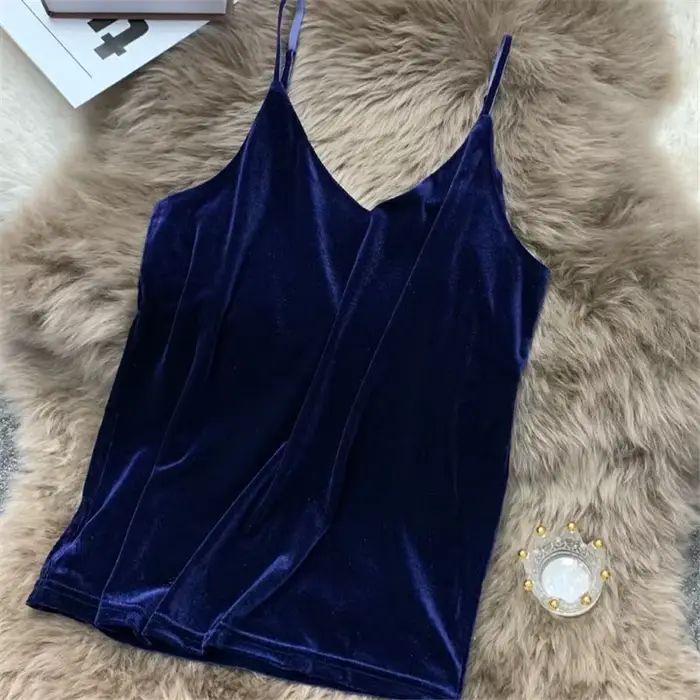 Camisole en velours polyester et élasthanne pour femmes style lolita printemps été occasions spéciales