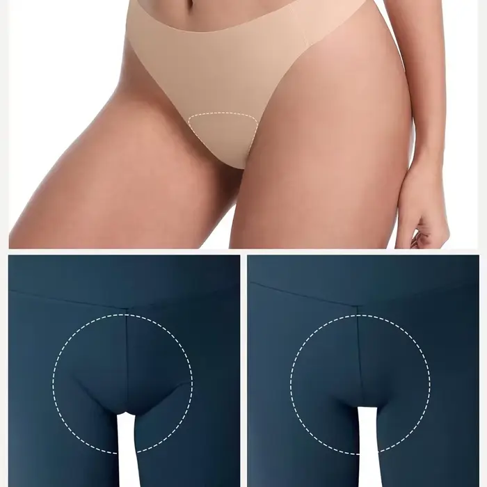 Anti-camel toe tangá nohavičky pre ženy, bezšvové, pre tréning, jogu, beh a legíny