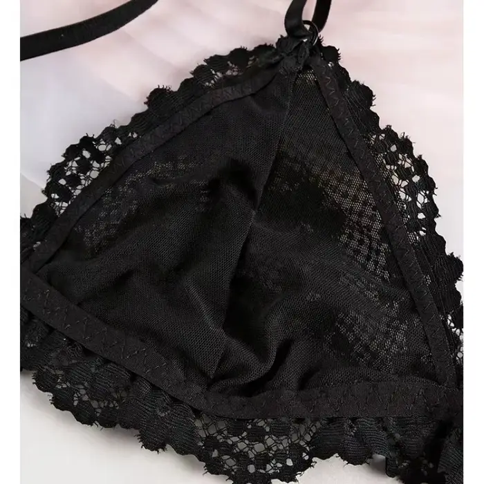 Soutien-gorge en dentelle sexy sans armature dos nu tricoté ultra-mince pour femmes lingerie push-up élégante occasions spéciales