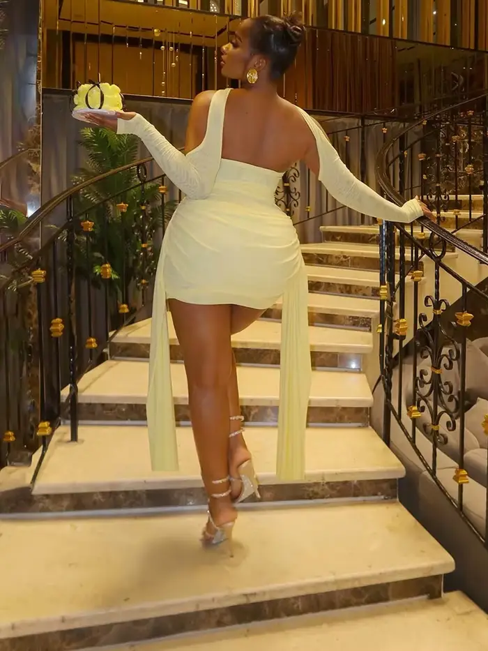 Robe Nibber Vacances Sexy voir à travers robe châle femmes ruché côté ruban coquette skinny minuit clubwear d'été partie moulante Polyester Elasthanne Haut Elasticité