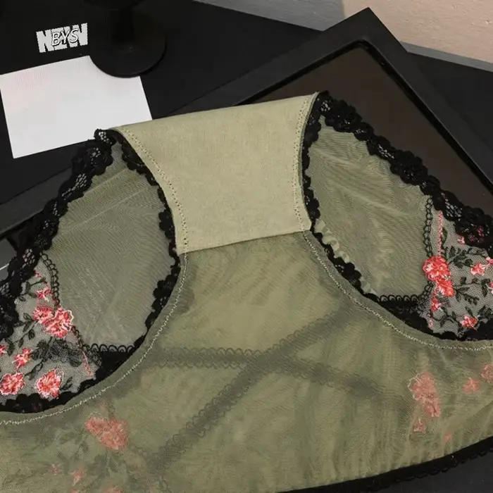 Culotte Transparente en Maille Femme Broderie Florale Dentelle Élégante Occasions Spéciales