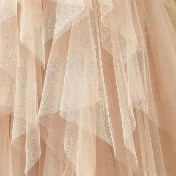 Jupes mi-longues taille haute pour femmes, jupes en tulle monochromes, maille blanche élégante et ch