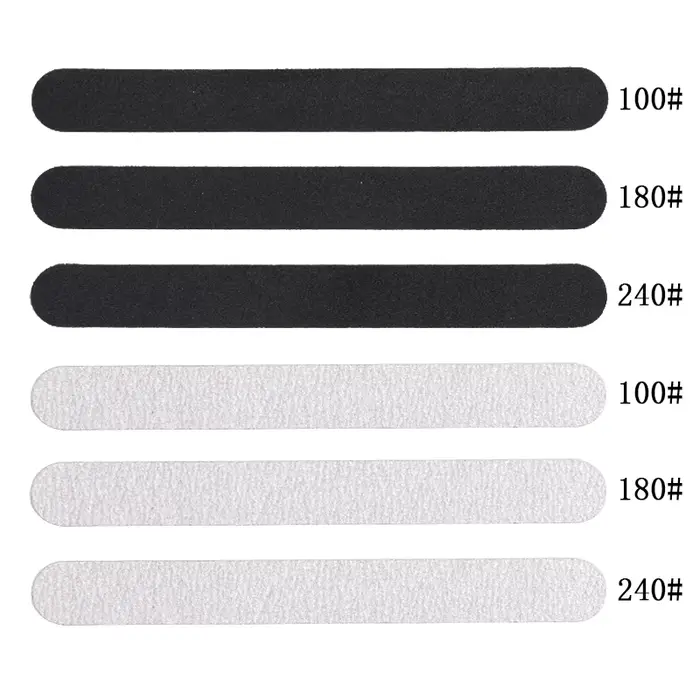 Lime à ongles de remplacement droite 100/180/240 10 pièces papier de verre amovible gris/noir avec p