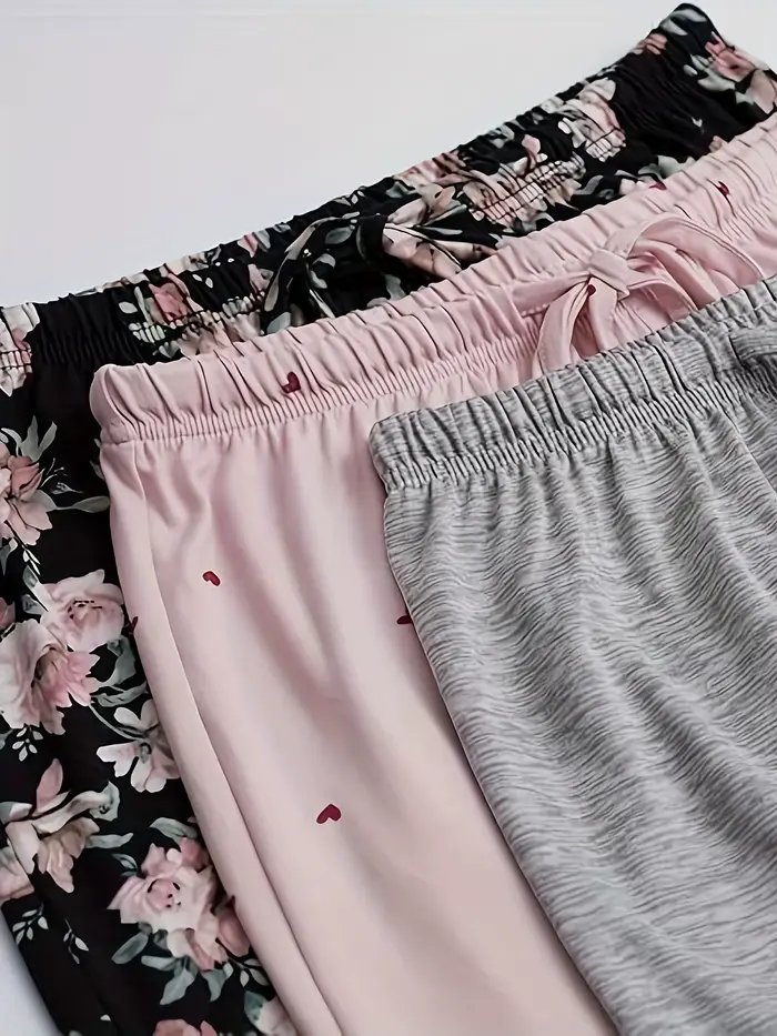 Sada 3 nohavíc na pyžamo pre ženy na všetky ročné obdobia