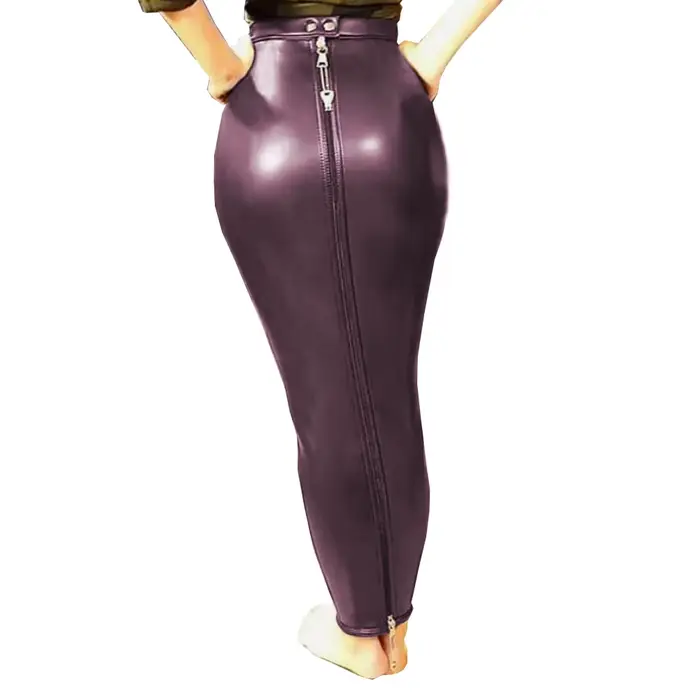High fashion PU kožené šaty so zipsom pre ženy gotický štýl a cosplay špeciálne príležitosti