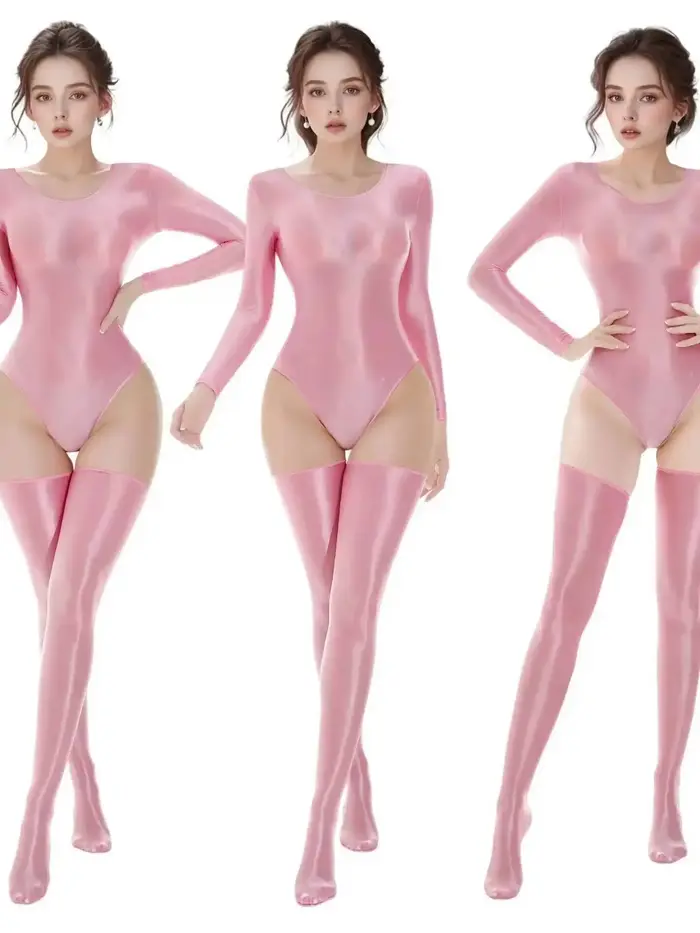 Nové veľké veľkosti Sexy jednofarebné body pre ženy lesklé a hladké