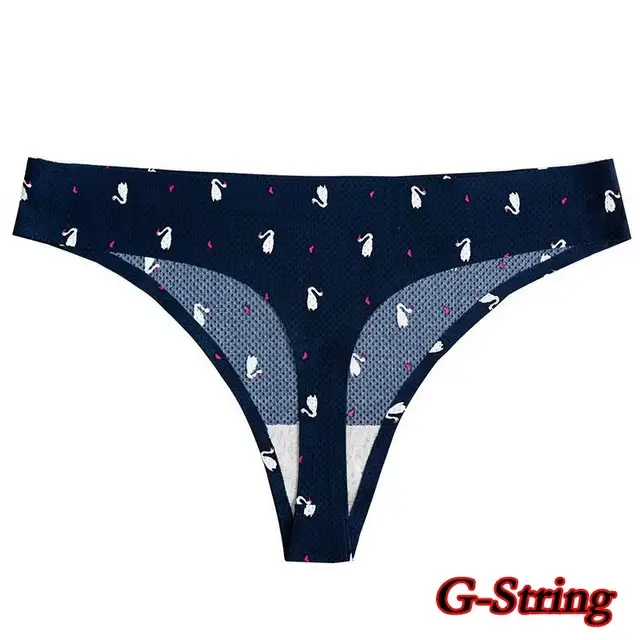 Poblador Sexy femmes culottes sous-vêtements sans couture confortable imprimé string tongs intime fe