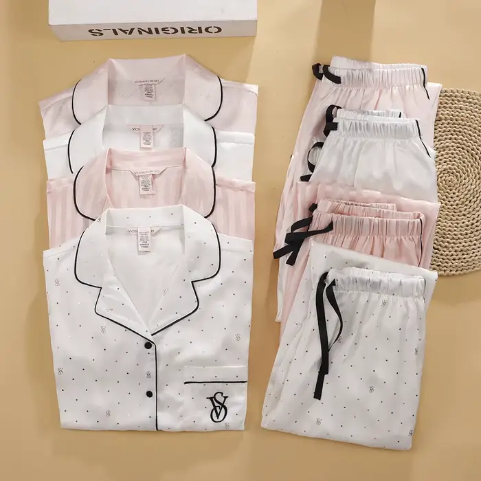 Victoria's Secret štíhle bavlnené pyžamo pre ženy kráľovské pohodlie pokojná noc a moderný štýl