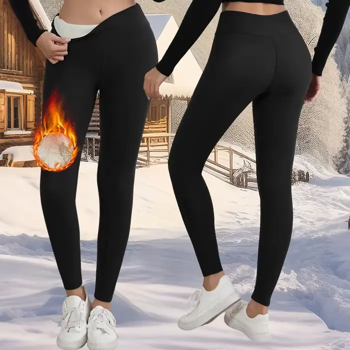 Dámske teplé fleece legíny
