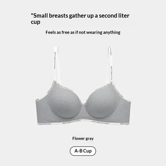 Nouveau soutien-gorge tendance pour petites poitrines : rehausse et unifie avec motif lettres, sans 