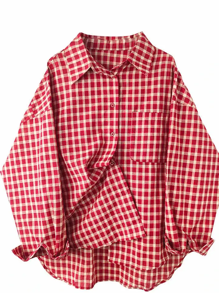 Y2K juniorská dámska patchworková košeľa z polyesterovej bavlny pre streetwear príležitostné príležitosti