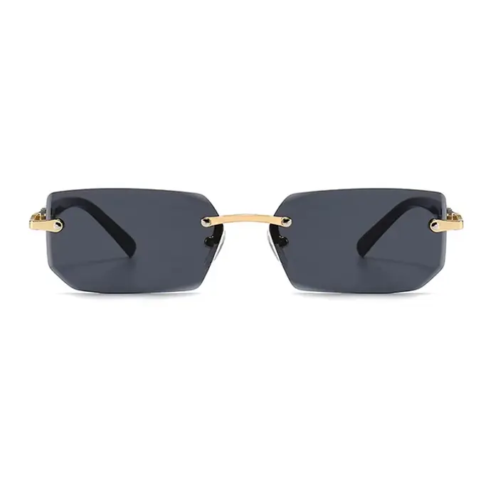 Lunettes de soleil rectangulaires sans bords, 1 pièce/2 pièces/3 pièces, mode populaire pour femmes 