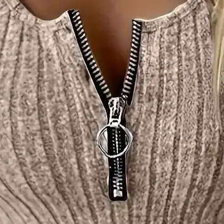 Robe gilet de couleur unie pour femmes, coupe cintrée, poche double face, fermeture éclair, tempéram