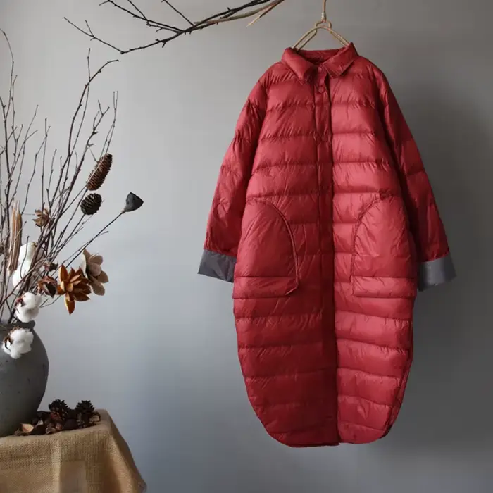 SEDUTMO zimná dlhá kačacia páperová bunda pre ženy Ultra ľahká tenká oversized kabát jeseň