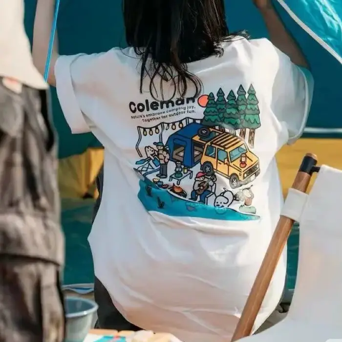 Marque coréenne haut de gamme Coleman – Nouvelle collection été 2026 – T-shirt unisexe à col rond et