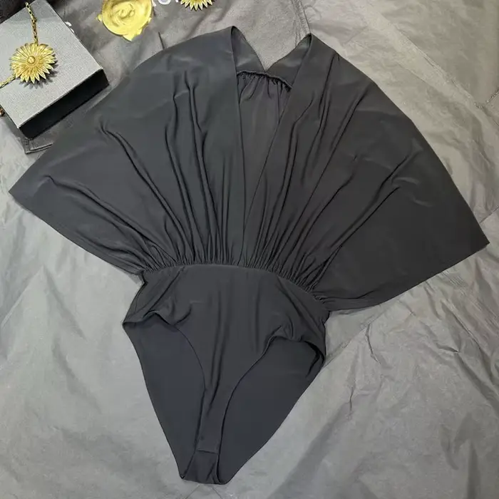 Body pre ženy, Nová kolekcia leto 2026, netopier rukávy, voľný strih, sexy, V-neck, bez rukávov, elastická sieťovina, sveter štýl