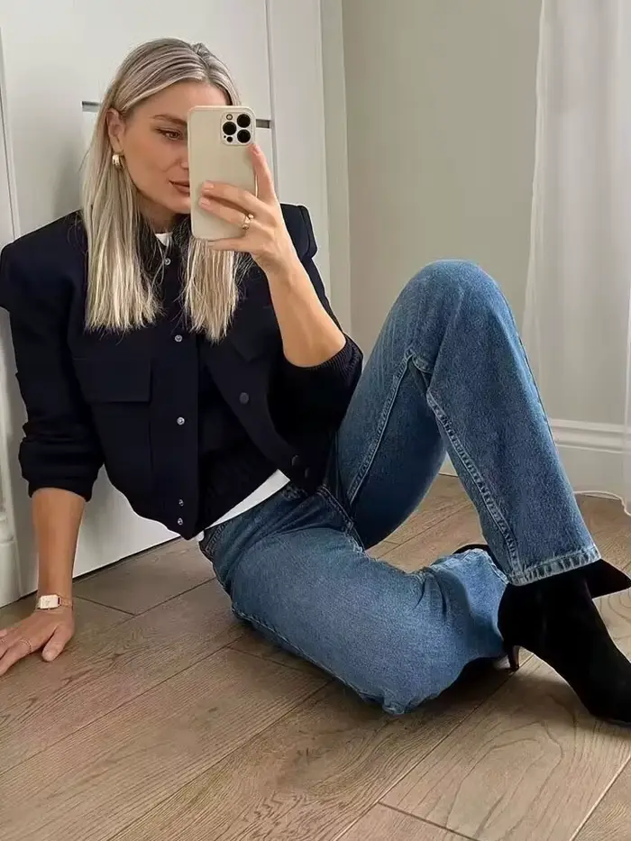 Veste bombers féminine vintage à boutons avec poches et manches longues pour femmes occasions spéciales