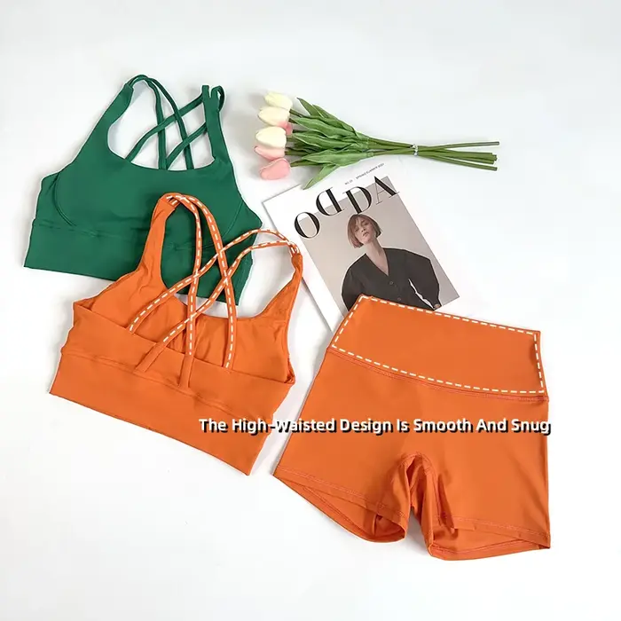 Ensemble de Yoga 2 pièces, sensation nue, vêtements d'entraînement pour femmes, Shorts de Yoga taill
