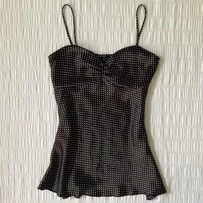 Dámske vintage bodkované tielko