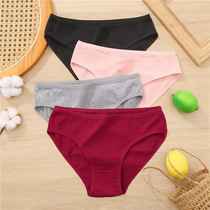 3 kusy / set bavlnené nohavičky dámske nohavičky Jacquard dizajn dámske nohavičky Sexy žena spodná bielizeň jednofarebné intímne Pantys S-XL