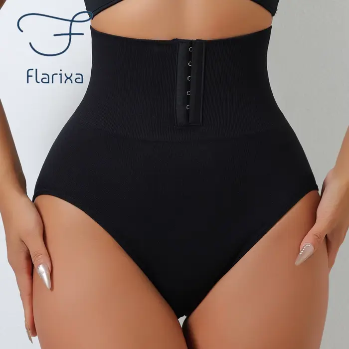 Culotte de contrôle taille haute sans couture pour femmes conception boutonnée nylon élasthanne amincissante silhouette élégante occasions spéciales
