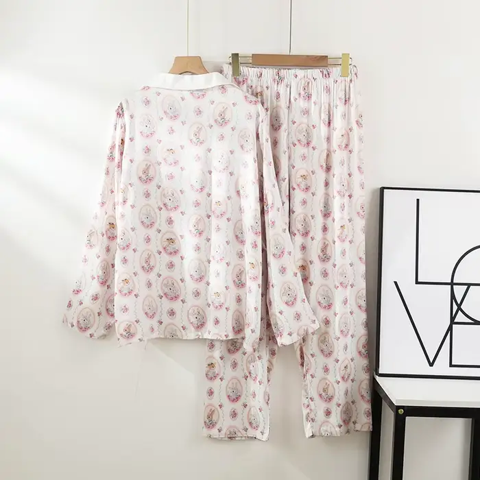 Sada pyžamá v bavlne pre ženy vintage štýl špeciálne príležitosti noc pokoj a elegancia,,