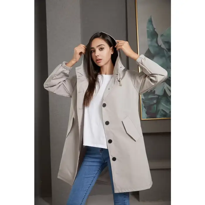 Fahsyee imperméable femmes, veste de pluie imperméable imperméable à capuche coupe-vent extérieur lo