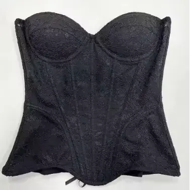 Dámska biela čipkovaná korzetová podprsenka Overbust luxusný živôtik na svadbu Bez ramienok Šnurovací bustier Trubičkový top Trenažér pásu Oceľové kosti