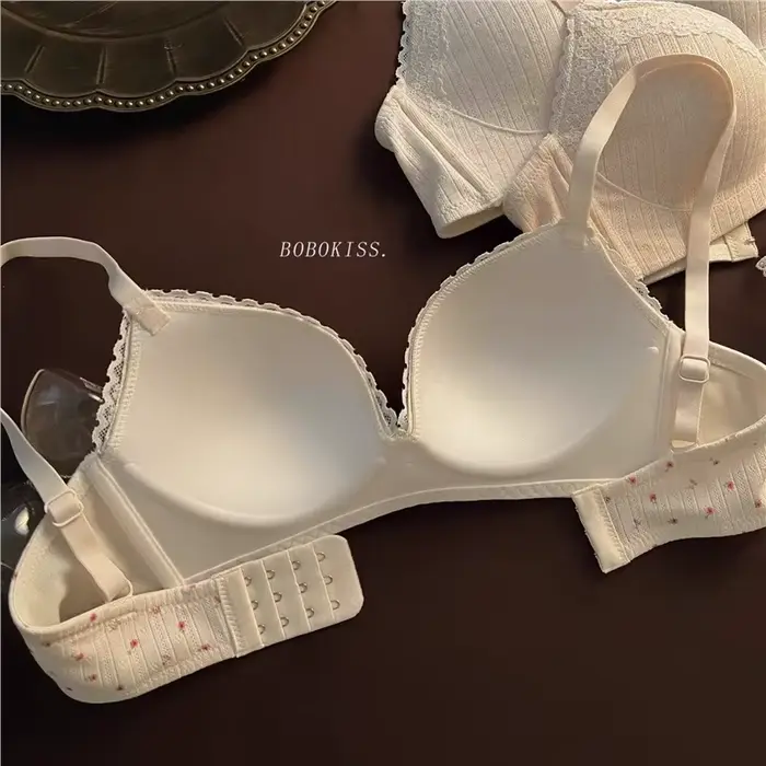 Sweet Girls – Sexy čipková podprsenka s lukom, bezdrôtová polstrovaná push-up podprsenka, bavlna, proti ošúchaniu, pohodlná, priedušná, intímna spodná bielizeň pre ženy