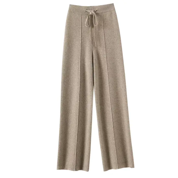 Pantalon large en cachemire polyvalent, pantalon en laine, pantalon ample, tube droit, auditif, tric