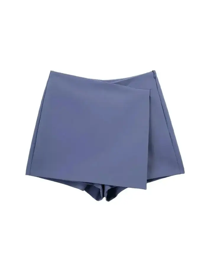Femmes mode paréo Style asymétrique Shorts jupes Vintage taille haute côté fermeture éclair femme ju