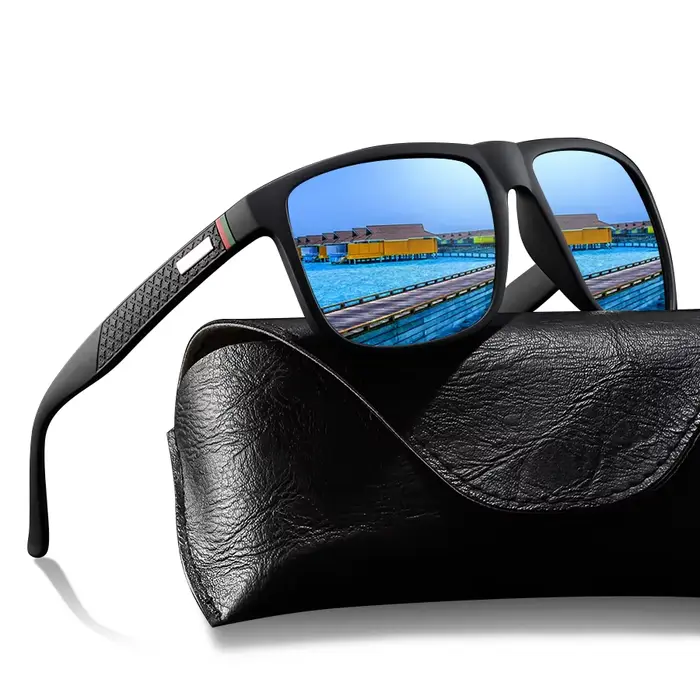 Lunettes de soleil vintage à carreaux carrés, style classique, unisexe, pour la pêche, la conduite,