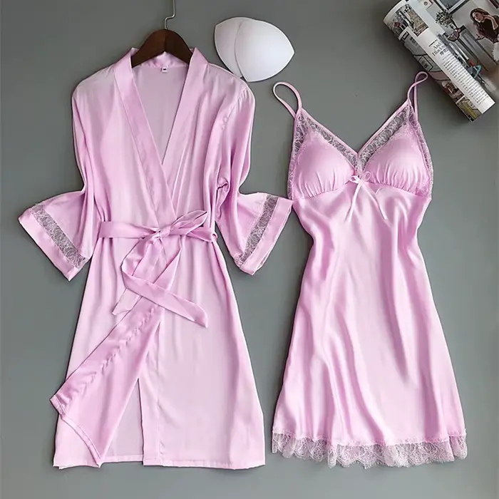 Pyjama en satin de soie pour femmes ensemble de robes élégant et sexy vêtements de nuit pour occasions spéciales nuit de noces soirée lingerie Saint Valentin