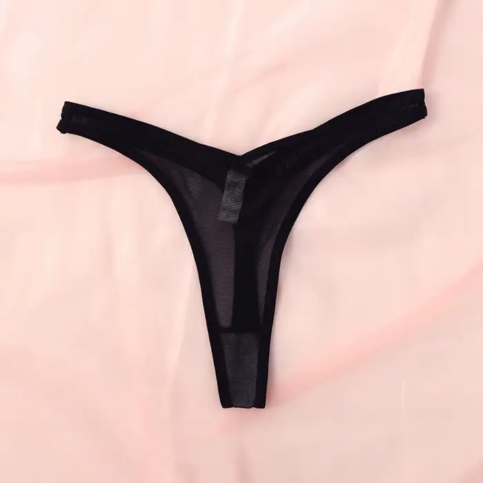 Caleçon string taille basse pour femme, transparent, charmant, sexy, grand, sans couture, respirant,