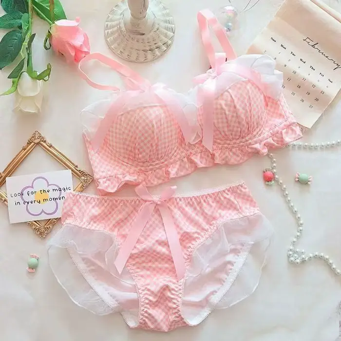 Soutien-gorge sexy anti-affaissement pour femme, lingerie à pois avec nœud doux, soutien-gorge froncé pour petits seins