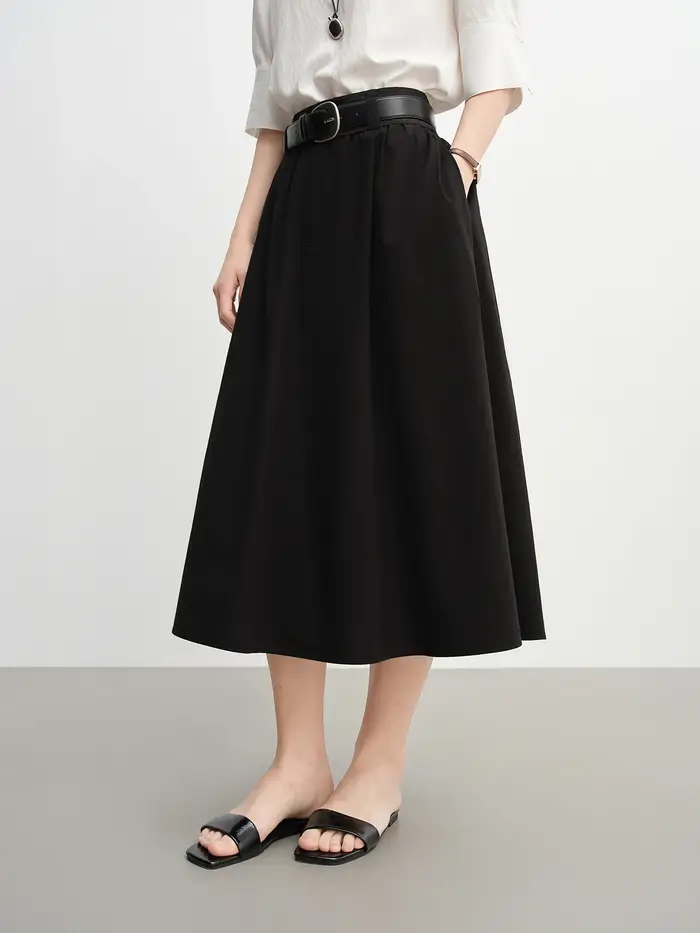 DUSHU femmes taille large taille haute a-ligne jupe 2025 automne nouveauté décontracté vêtements de 