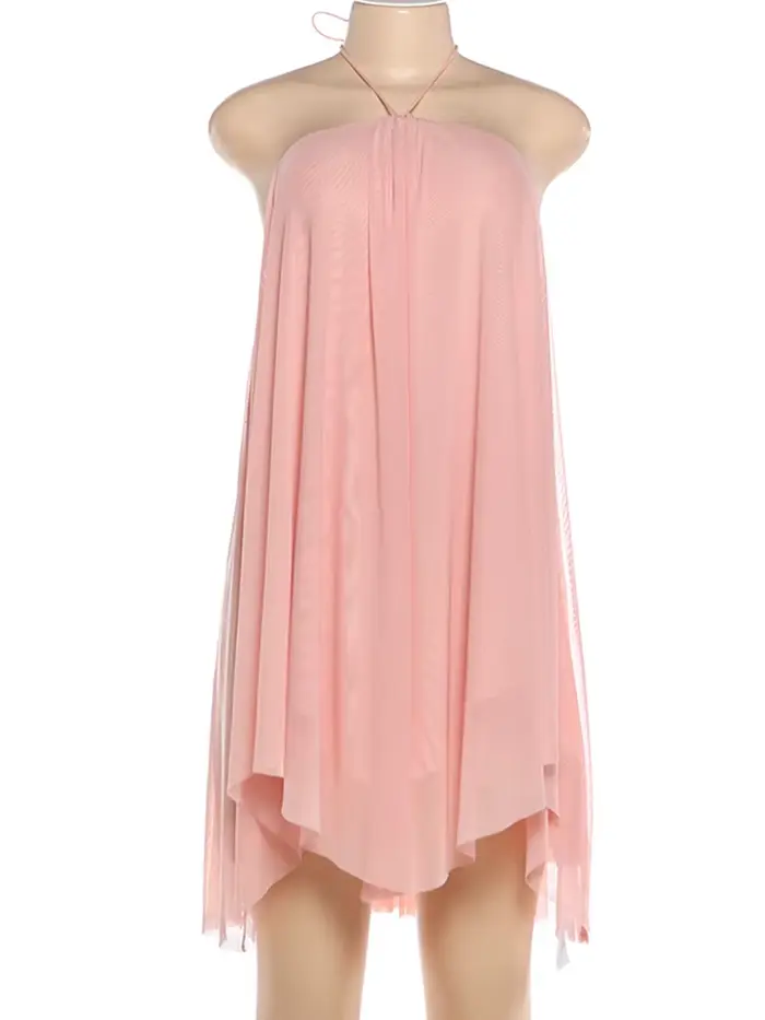 Sisterlinda – robe licou pour femmes, ourlet asymétrique, sans manches, dos nu, couleur unie, fête s