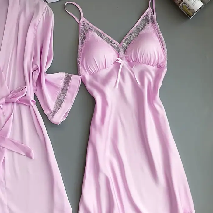 Pyjama en satin de soie pour femmes ensemble de robes élégant et sexy vêtements de nuit pour occasions spéciales nuit de noces soirée lingerie Saint Valentin