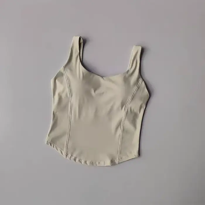 Soutien-gorge de sport yoga absorbant les chocs pour femme, sensation seconde peau, bralette une piè