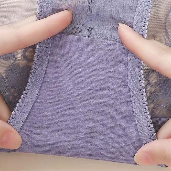 Plus veľkosť Dámske priehľadný nohavičky, kvetinové čipky otvorené spodné prádlo, bezšvíkové sieťoviny nohavičky, perspektíva, L-4XL