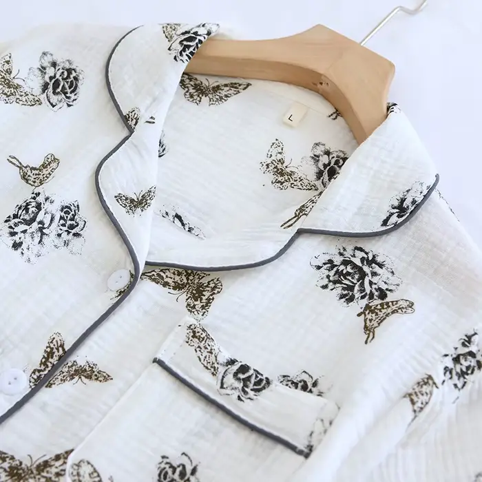 Dámske bavlnené nočné pyžamo s krátkym rukávom, veľkosť M L XL, štýlové a pohodlné pre domáce a letné noci jeseň