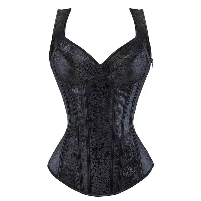 Corsets pour femmes fleur broderie Corset Vintage sangle Bustier Jacquard fermeture éclair Corsage P