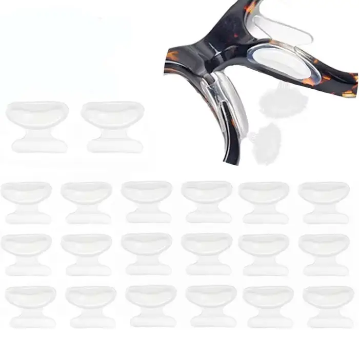 20 pièces plaquette nasale adhésive, plaquettes nasales pour lunettes bâton sur Silicone anti-dérapa