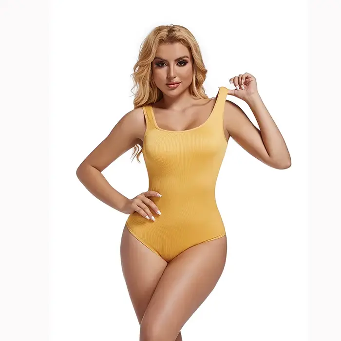 Body d'été Sexy pour femmes, sans bretelles, dos nu, couleur unie, col en U, gilet Slim sans manches, combinaison ajustée