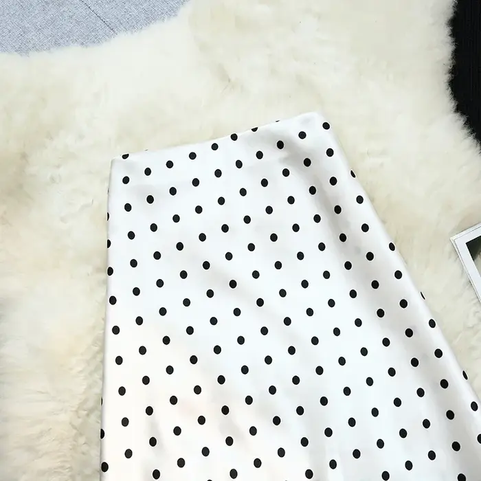 Jupes sirène en satin à pois style vintage Seoulish pour femmes, nouvelle collection printemps-été 2
