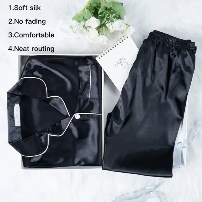 Injhomewear - Saténové pyžamo s dlhými rukávmi pre ženy
